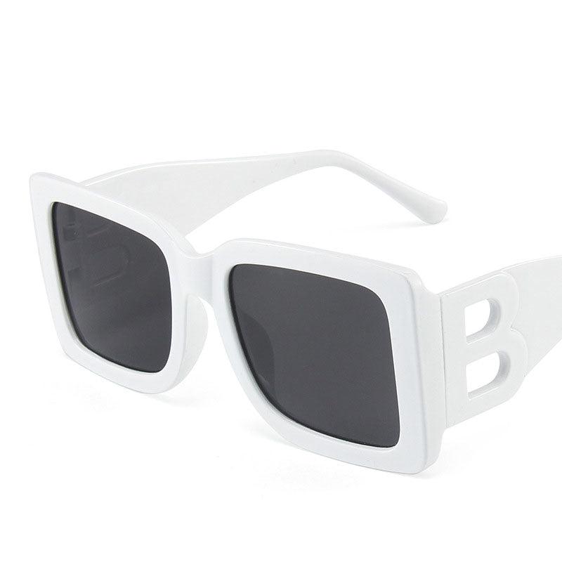 Modernista B-Shape Hollow Temple Large Square Sunglasses