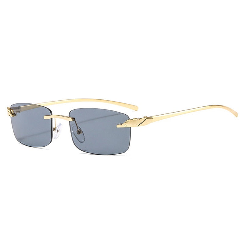 Cheetah Chic Rimless Rectangle Sunglasses