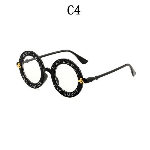 Vintage Bumblebee Lettering Round Sunglasses