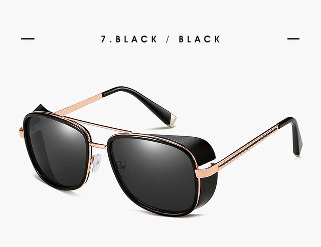 Square Retro Revival UV400 Steampunk Sunglasses