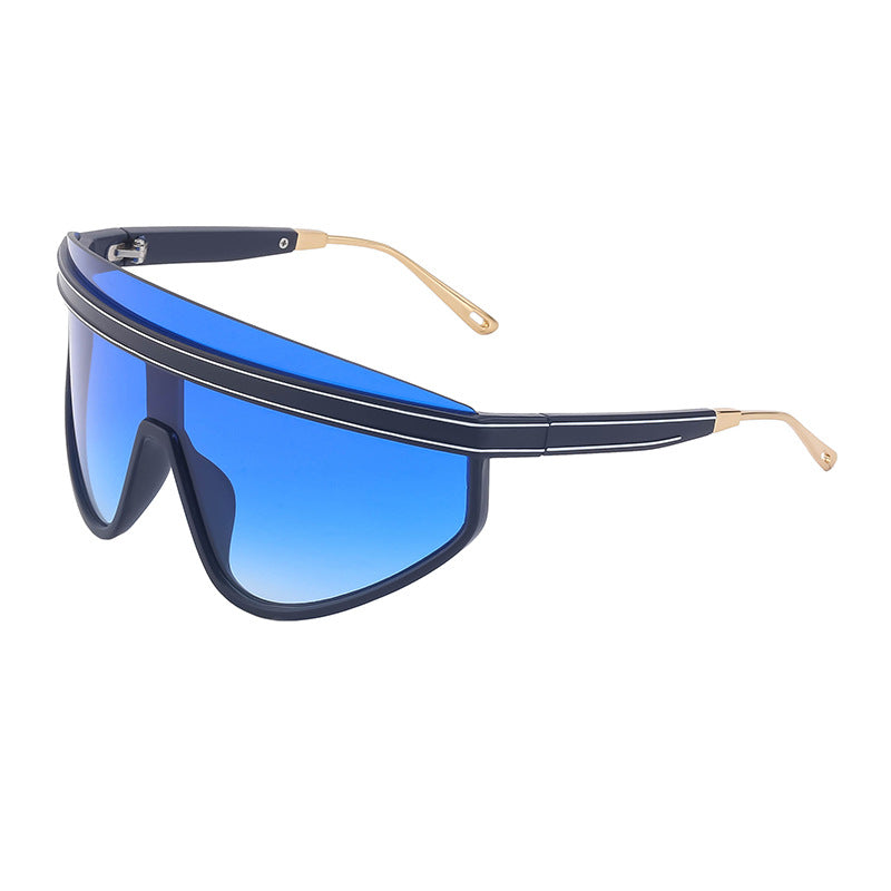 Custom Elegance Oversized Monolens Sunscreen Sunglasses