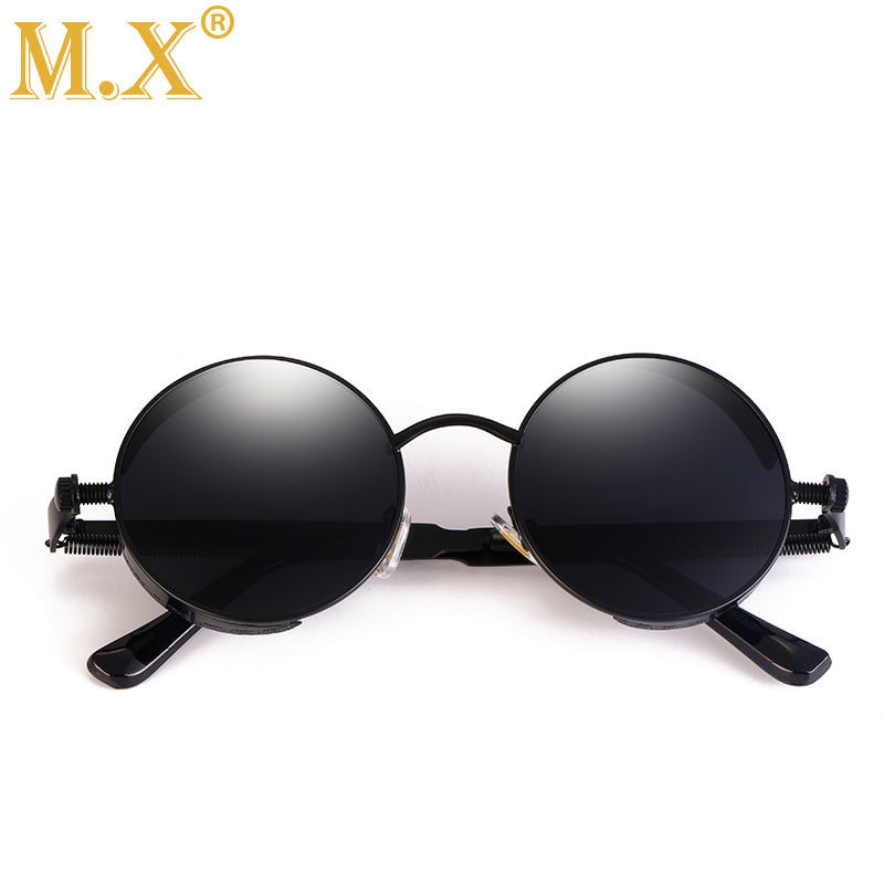 Alloy Elegance Round Steampunk UV400 Sunglasses