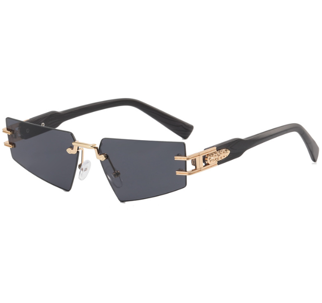 ForestFusion Frameless Grey Wood-Grain Sunglasses