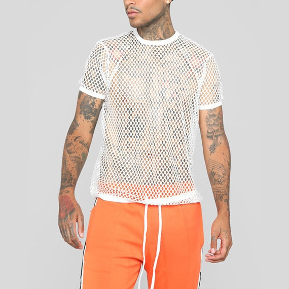 AdonisMesh Men's Provocative Fishnet T-Shirt
