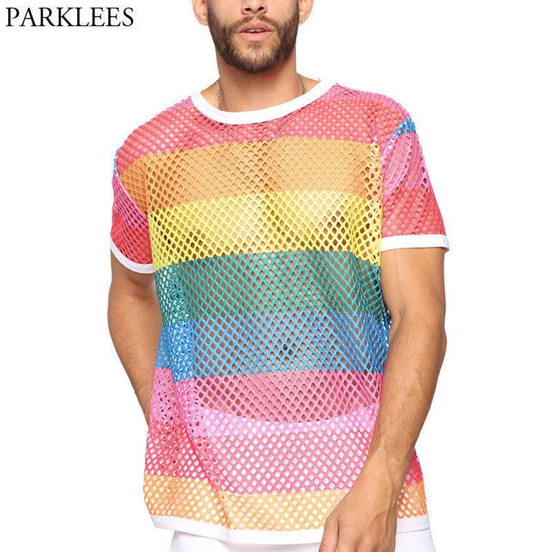 AdonisMesh Men's Provocative Fishnet T-Shirt