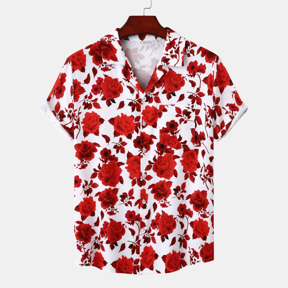 Men's Summer Leopard-Print Aloha Beach Party Shirt
