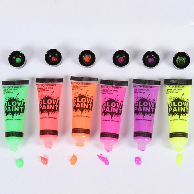 LuminaGlow UV Body Paint Set for Festive Occasions