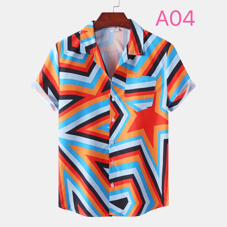 Men's Summer Leopard-Print Aloha Beach Party Shirt