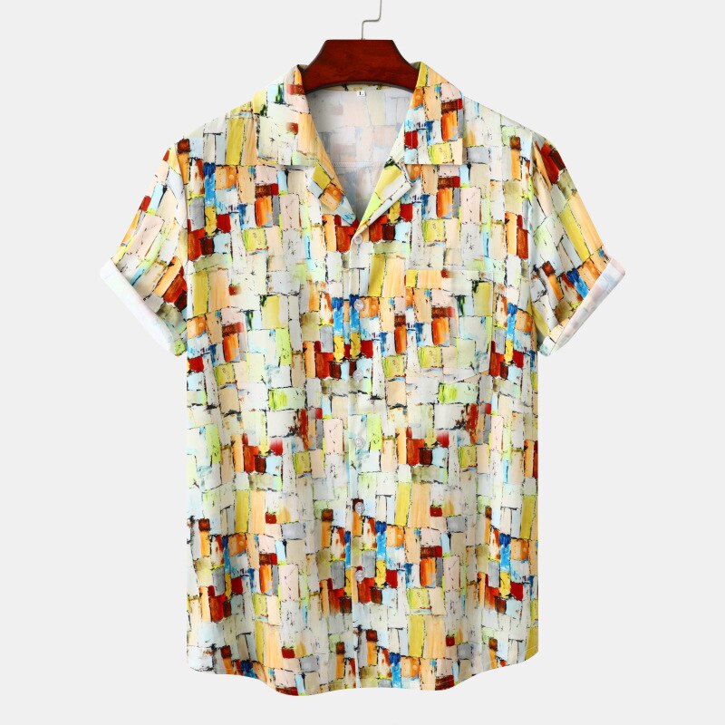 Men's Summer Leopard-Print Aloha Beach Party Shirt