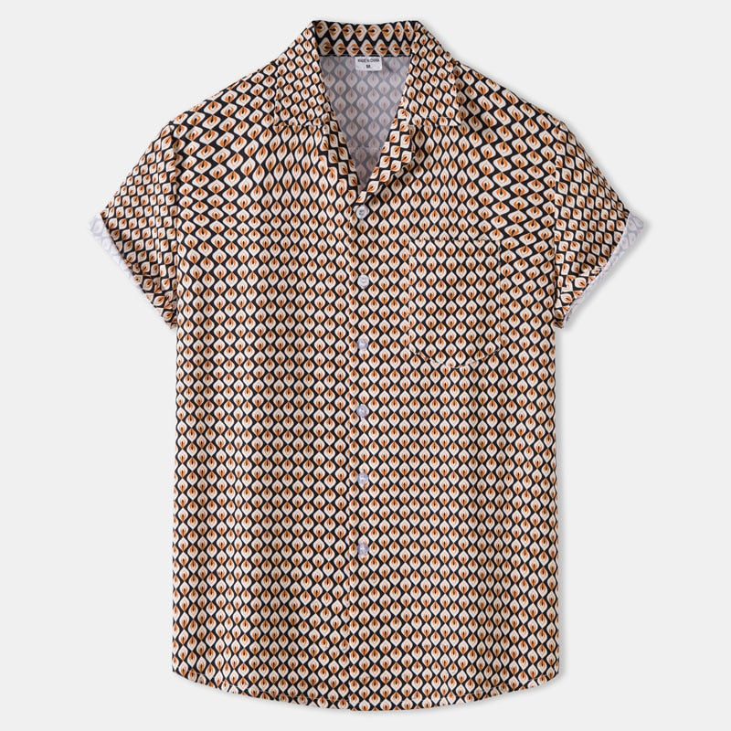Men's Summer Leopard-Print Aloha Beach Party Shirt