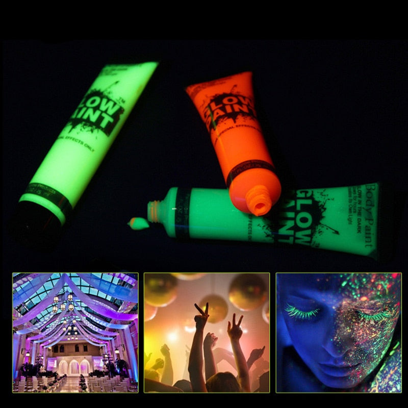 LuminaGlow UV Body Paint Set for Festive Occasions