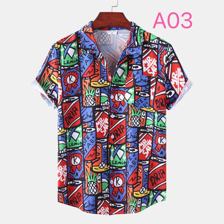 Men's Summer Leopard-Print Aloha Beach Party Shirt