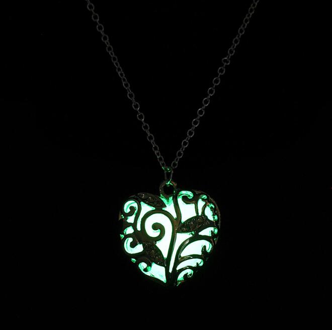LumiLove Glow-in-the-Dark Heart Locket Necklace