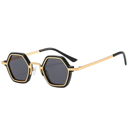 Edgy Beat Polygonal Hip-Hop Sunglasses