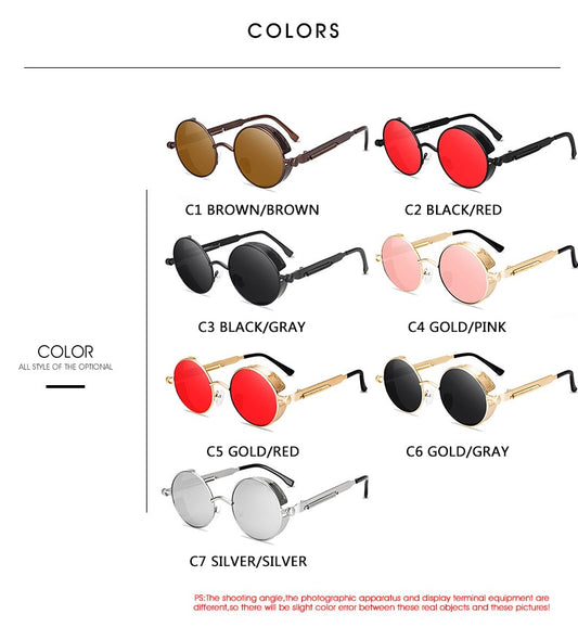 Iron Sight Steampunk Round Sunglasses