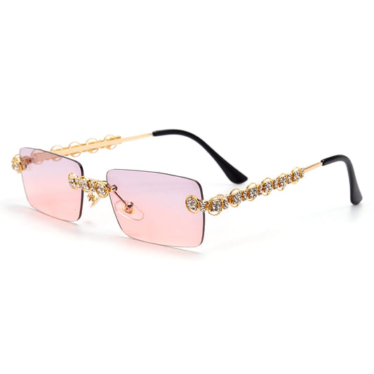 Steampunk Sparkle Rimless Diamond Sunglasses