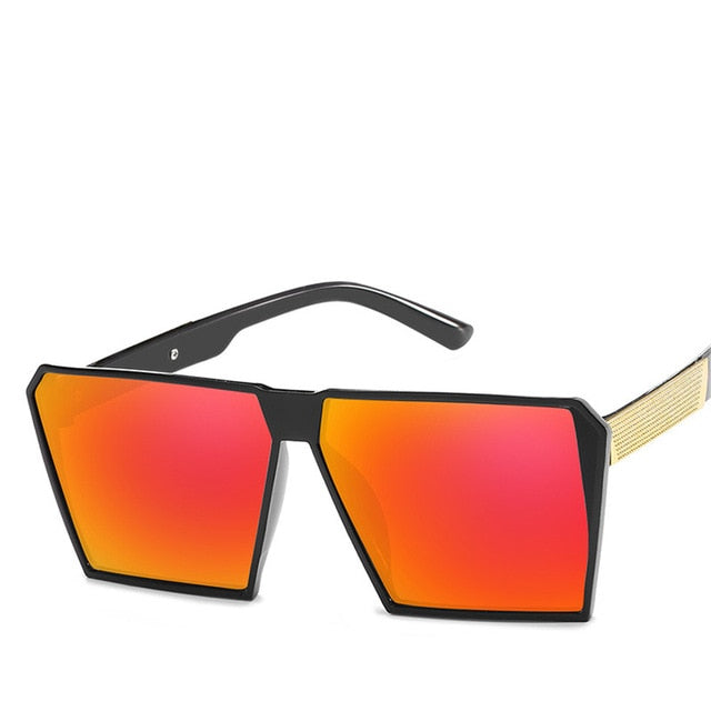 GlamSquare Reflective Oversized Sunglasses
