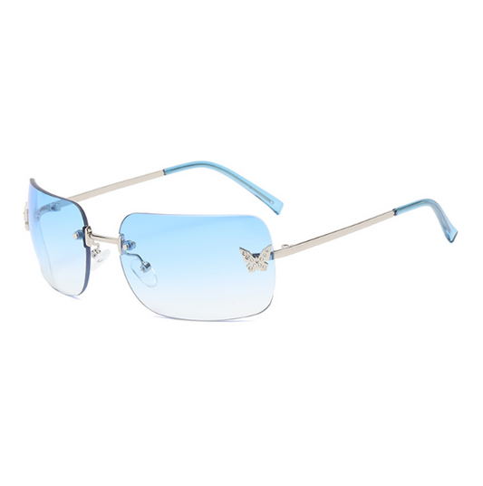 Glamour Glitz Frameless Diamond Square Sunglasses
