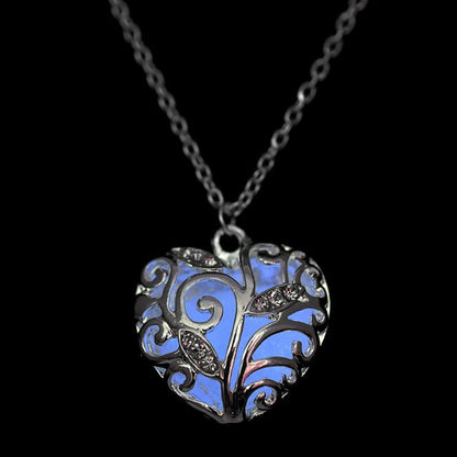 LumiLove Glow-in-the-Dark Heart Locket Necklace