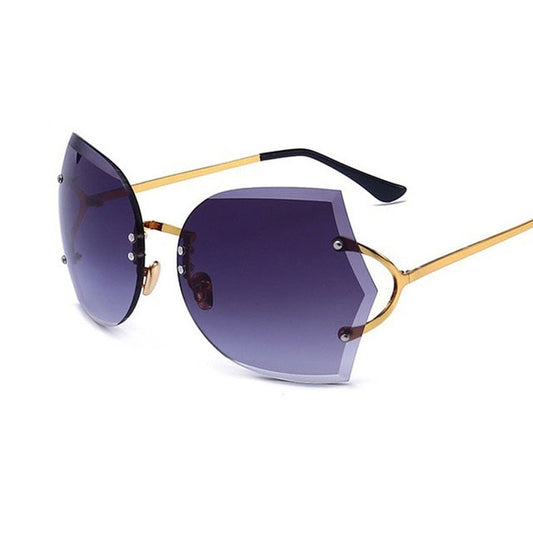 Graceful Gleam Cat Eye Rimless Sunglasses