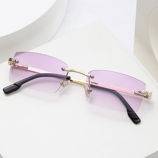 Visionary Oceanic Rimless Square Sunglasses