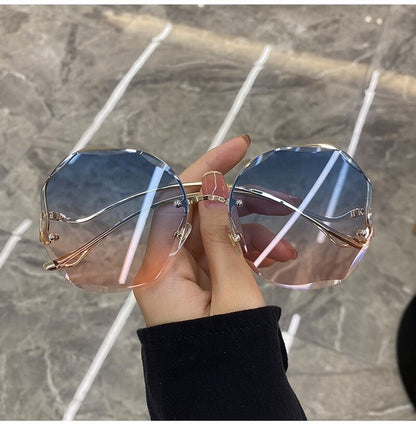 Retro Radiance Borderless Gradient Sunglasses
