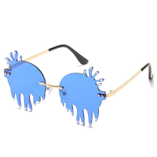 Retro Cloudscape Rimless Sunglasses