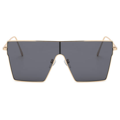 TrendFusion Large Frame Square Metal Sunglasses