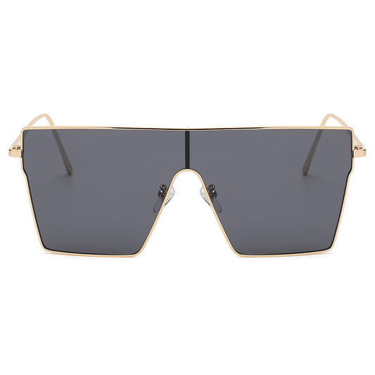 TrendFusion Large Frame Square Metal Sunglasses