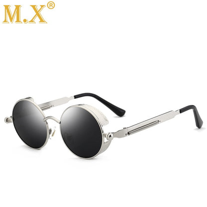 Alloy Elegance Round Steampunk UV400 Sunglasses