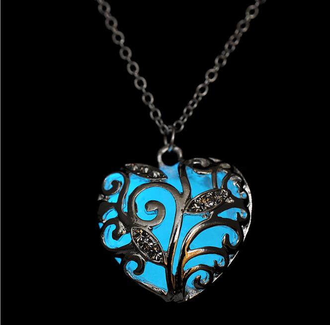 LumiLove Glow-in-the-Dark Heart Locket Necklace