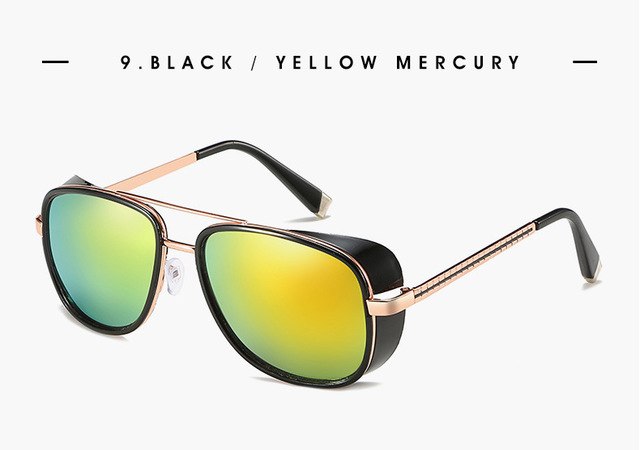 Square Retro Revival UV400 Steampunk Sunglasses