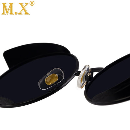 Alloy Elegance Round Steampunk UV400 Sunglasses