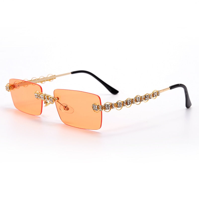 Steampunk Sparkle Rimless Diamond Sunglasses