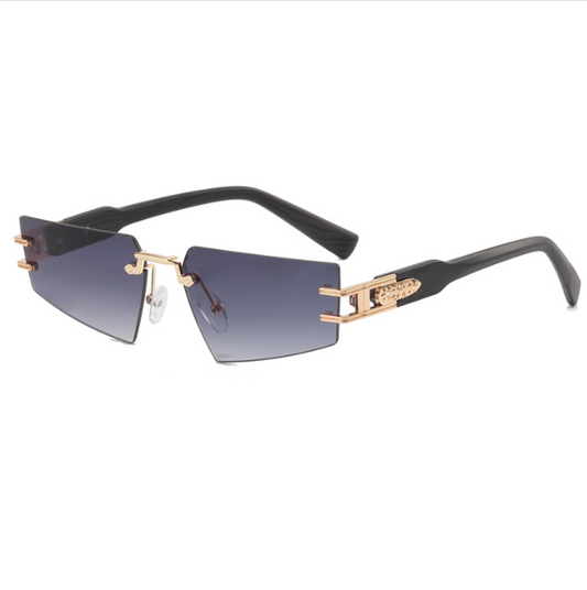 ForestFusion Frameless Grey Wood-Grain Sunglasses