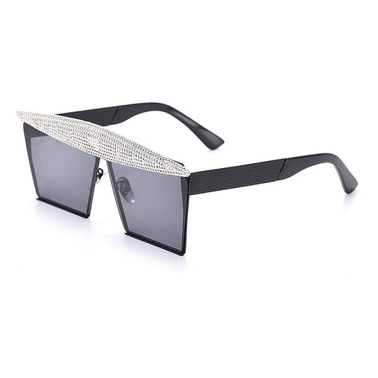 GlamStones Trendsetter Handmade Diamond Square Sunglasses