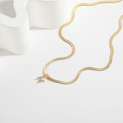 EverLast Titanium Gold Alphabet Necklace