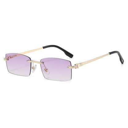 Visionary Oceanic Rimless Square Sunglasses