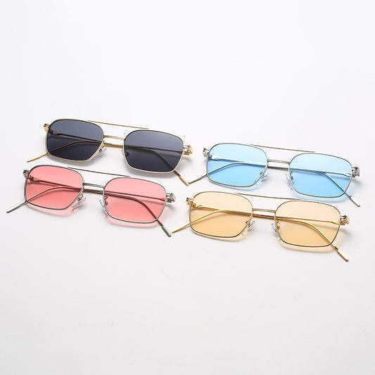 Coastal Luxe Metal Framed Square Sunglasses