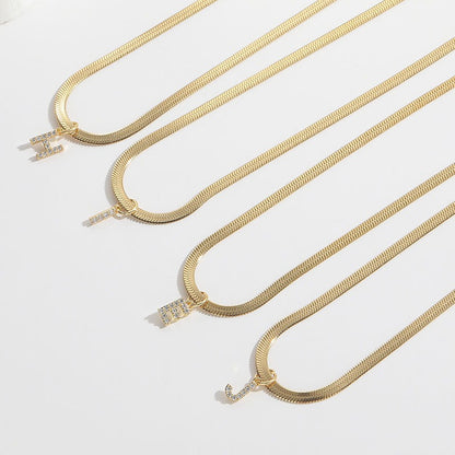 EverLast Titanium Gold Alphabet Necklace