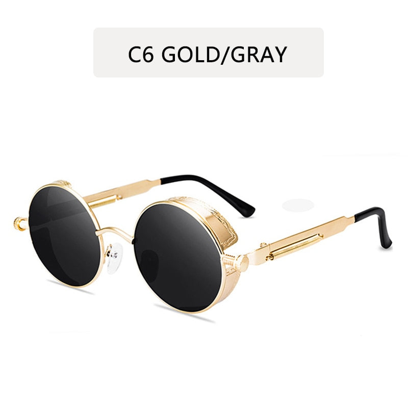 Iron Sight Steampunk Round Sunglasses