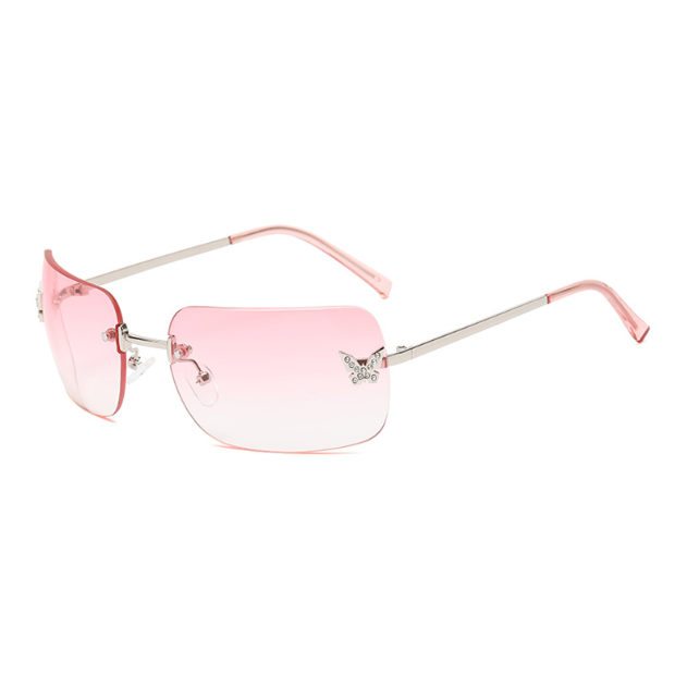 Glamour Glitz Frameless Diamond Square Sunglasses