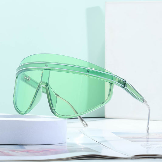 Custom Elegance Oversized Monolens Sunscreen Sunglasses