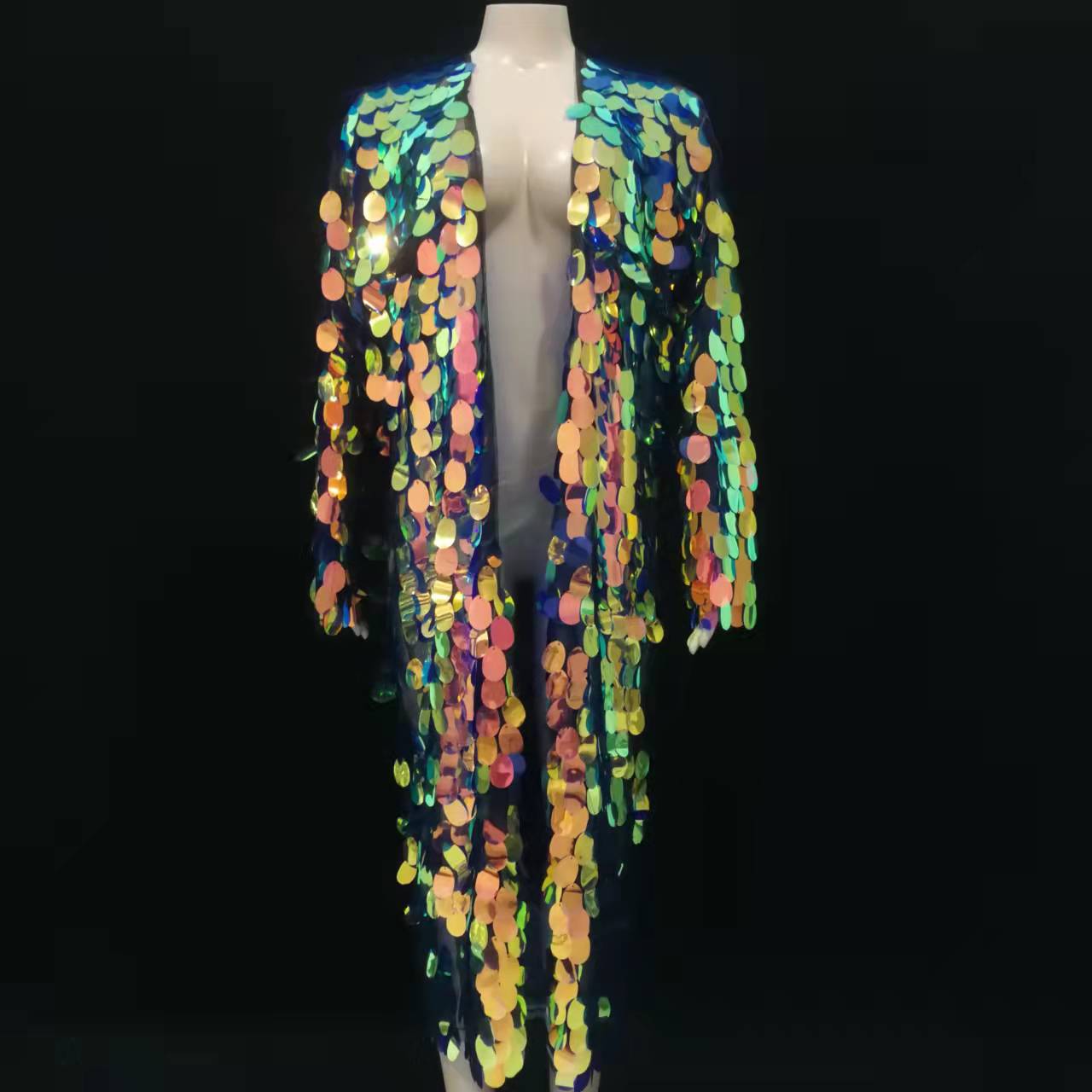 GlitterPop Punk Sequined Stage Overcoat