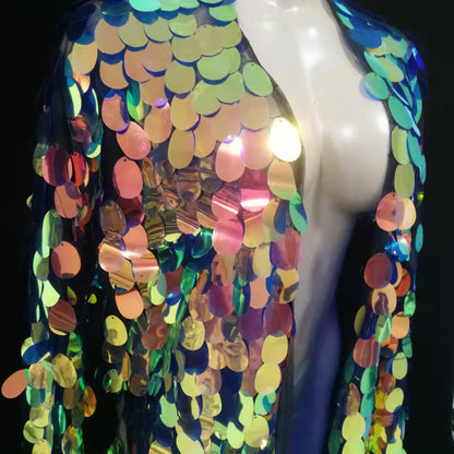 GlitterPop Punk Sequined Stage Overcoat